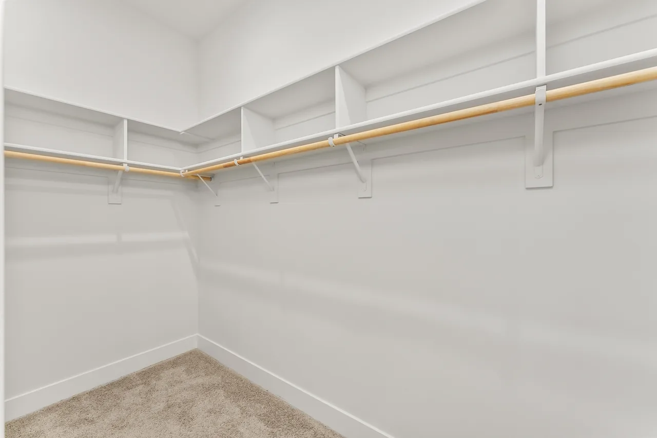Walk-in closet with custom shelving