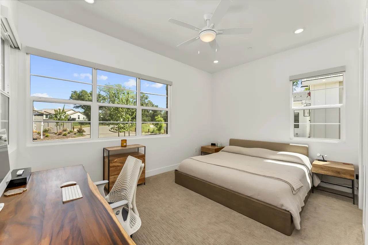 Bright bedroom with view