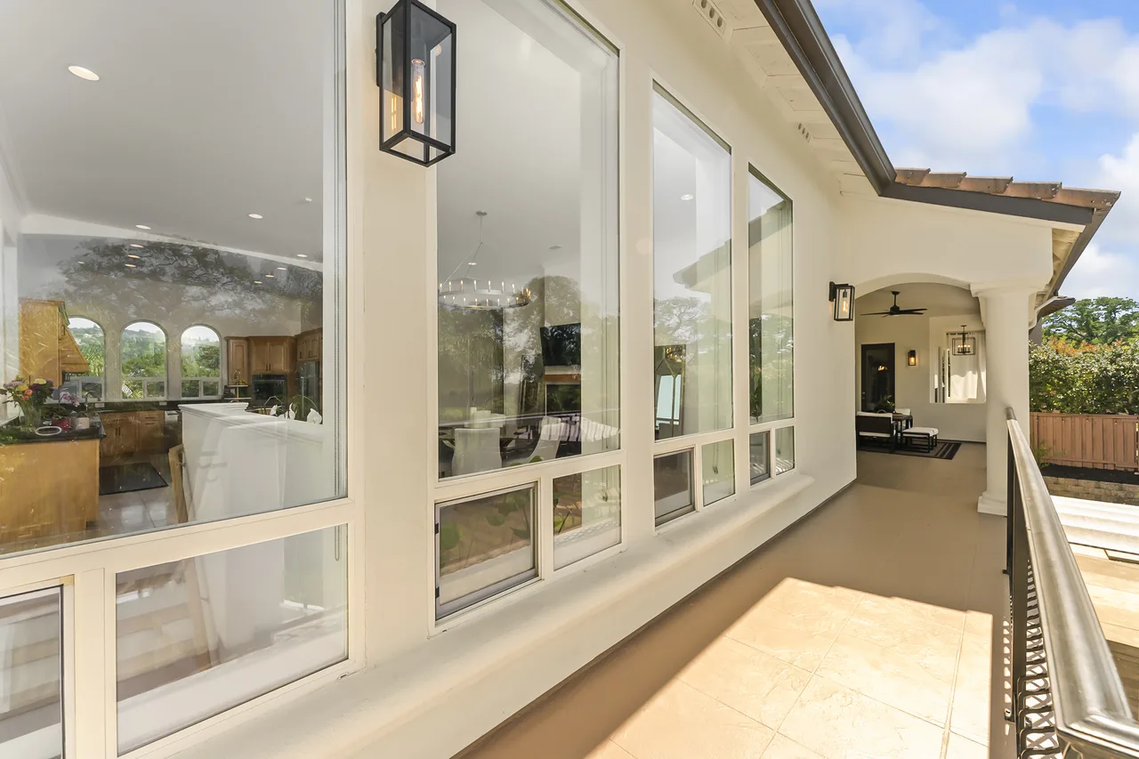 Covered patio walkway of luxury home