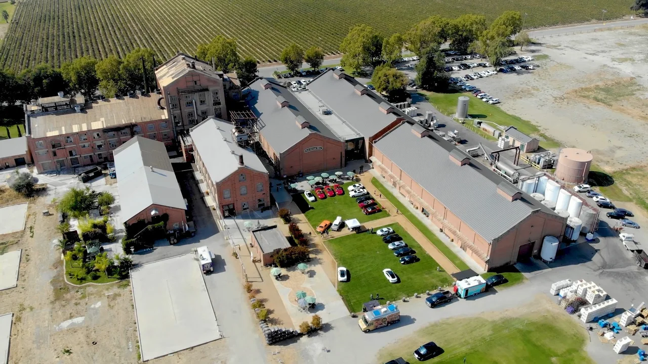 Aerial of Story Winery and surrounding vineyards