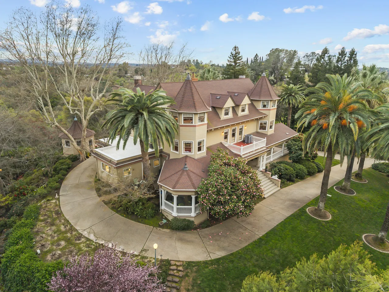 Aerial of Victorian Queen Anne estate