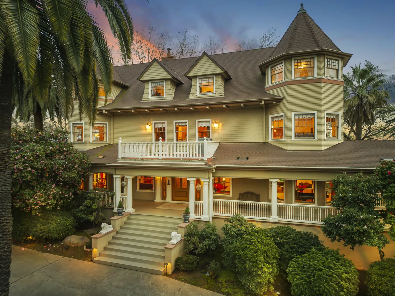 Victorian estate at twilight, Loomis