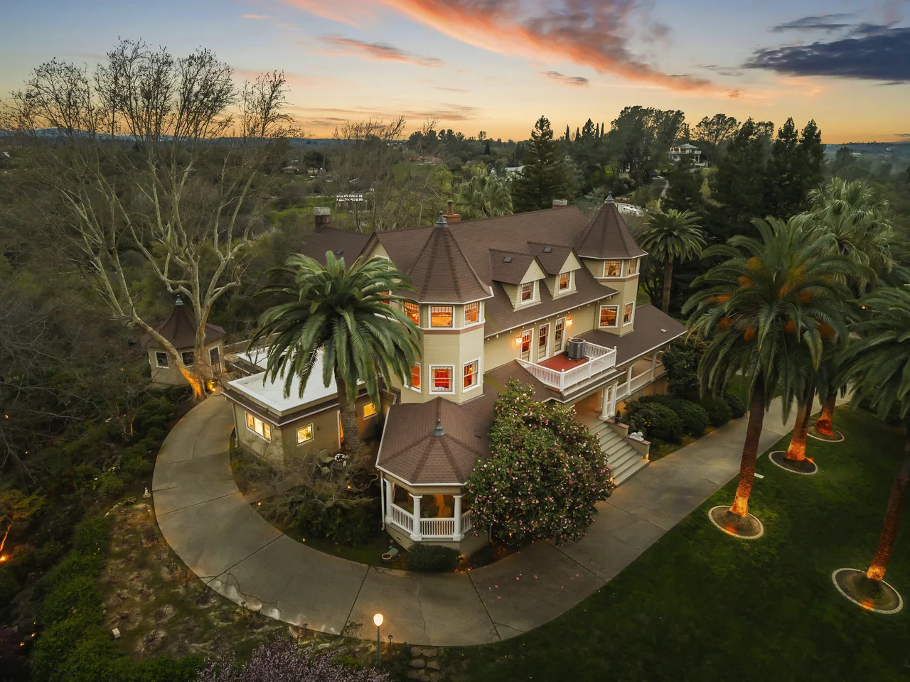 Aerial twilight, Victorian estate